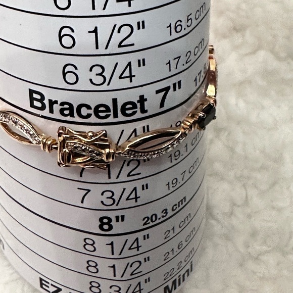 DL Gold Over Sterling Silver & Genuine Tested Sapphire Bracelet 7.25’ EUC 4115 B - Picture 10 of 15